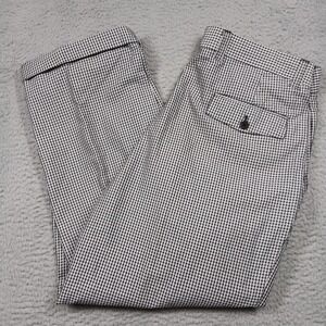 Stacy Adams Pants Mens 36 Black White Check Pleated Classic Dress Trousers 36x28